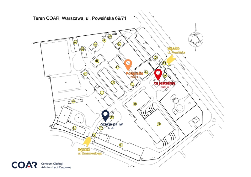 Mapa poglądowa terenu COAR